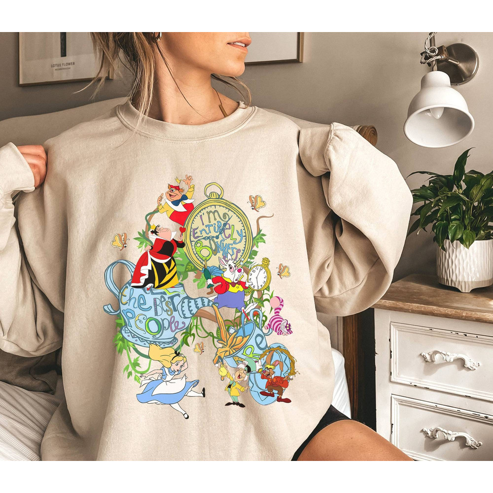 Alice In Wonderland Shirt  Mad Hatter Tea Party Shirt  Mad Hatter Cheshire Cat White Rabbit Shirt  Family Birthday Gift.jpg