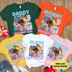 doc mcstuffin birthday shirt, doc mcstuffin mommy tee, doc mcstuffin matching family birthday tee, doc mcstuffin girls,