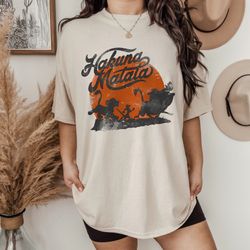lion king hakuna matata orange sunset vintage t-shirt lion king simba pumbaa timon shirt  animal kingdom shirt