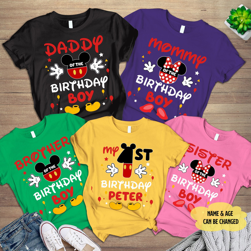 Minnie Mickey My First Birthday Shirt Family Matching Mickey Minnie Birthday Shirt Birthday Boy Family Shirt,Bday shirts For Family.jpg