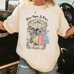 princess once upon a time vintage cartoon shirt aurora cinderella belle snow white princess shirt magic kingdom shirt