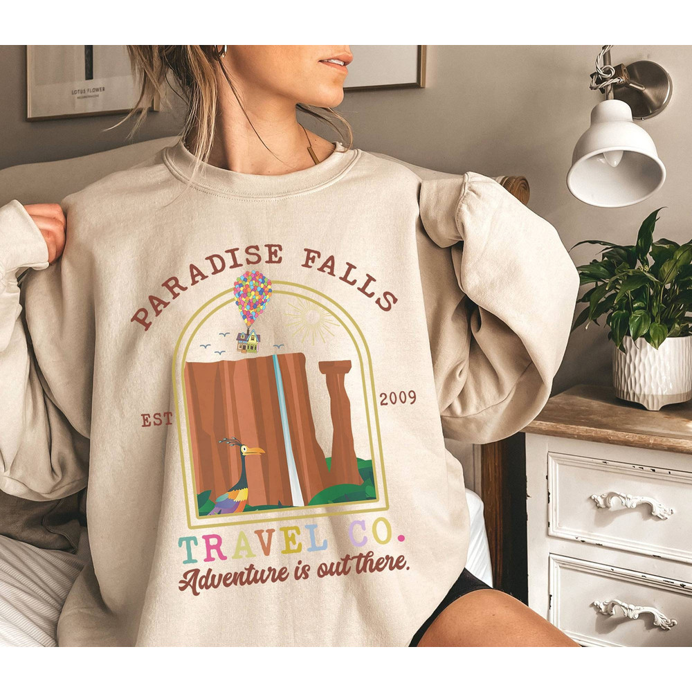 Retro Up Paradise Falls Est 2009 Travel Co Adventure is Out There Shirt  Pixar Up Movies Shirt  Up House Balloons  Carl Ellie Shirt.jpg