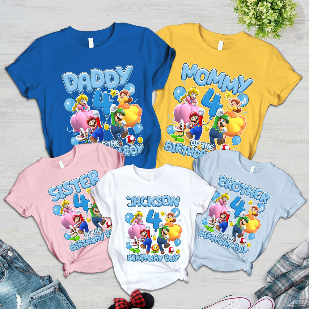 Super Mario Birthday Shirt  Mario Princess Peach Bowser Birthday Shirt  Mario Family Birthday Shirt  Birthday Boy Shirt.jpg