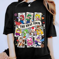 super mario the eras tour tarot card shirt mario luigi princess peach bowser shirt mario bros video game shirt