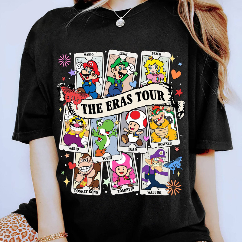 Super Mario The Eras Tour Tarot Card Shirt Mario Luigi Princess Peach Bowser Shirt Mario Bros Video Game Shirt.jpg