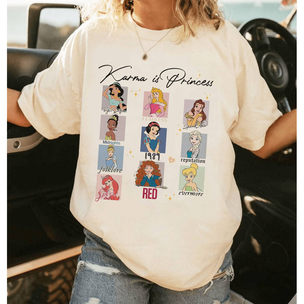 The Eras Princess Shirt  Cinderella Snow White Princess  Album Concert Shirt  Princess Long Live Shirt Princess Character Concert.jpg