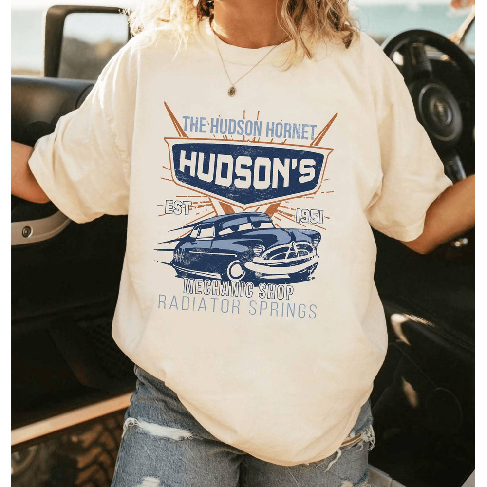 The Hudson Hornet Hudson's Mechanic Shop Shirt, Cars Shirt, Lightning McQueen Shirt, Hudson Hornet Shirt, Mechanic Shop Shirt .jpg