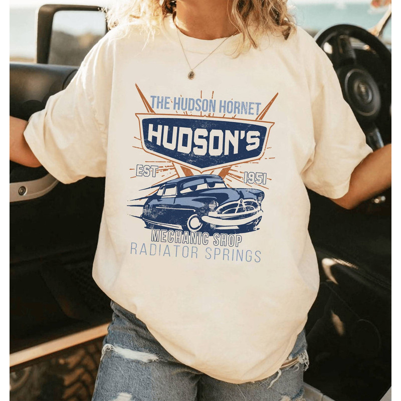The Hudson Hornet Hudson's Mechanic Shop Shirt, Cars Shirt, Lightning McQueen Shirt, Hudson Hornet Shirt, Mechanic Shop Shirt .jpg