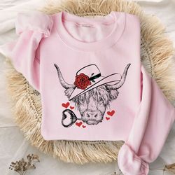 highland cow valentines day shirt, valentines day shirts for woman, heart shirt, cute valentine shirt, valentines day gi