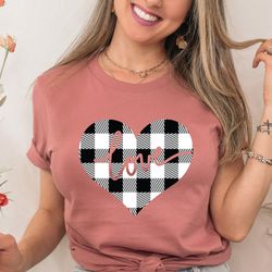 valentines day shirt, plaid heart shirt, valentines day shirts for women, heart shirt, cute valentine shirt, cute valent