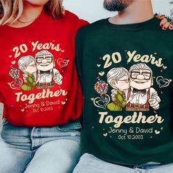 custom carl and ellie anniversary shirt, personalized his ellie her carl couple shirt, husband and wife wedding valentin