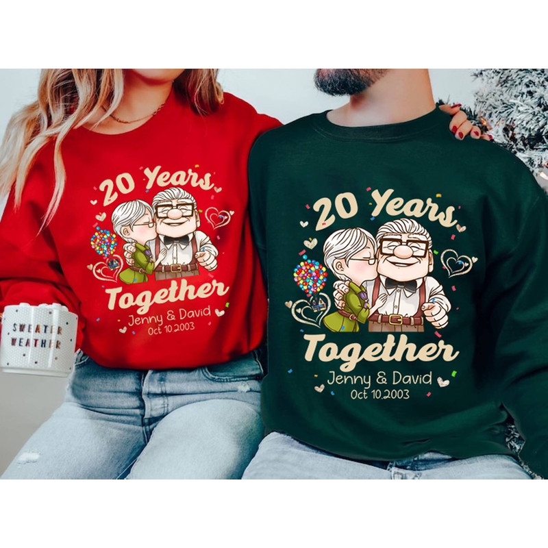 Custom Carl And Ellie Anniversary Shirt, Personalized His Ellie Her Carl Couple Shirt, Husband and Wife Wedding Valentine Anniversary Gifts.jpg