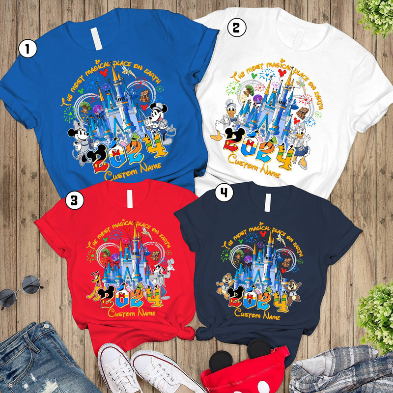 Custom Disneyland 2024 Family Vacation Shirt  Disneyworld 2024 Trip  Personalized Family Vacation Outfit  Most Magical Place On Earth Tee.jpg