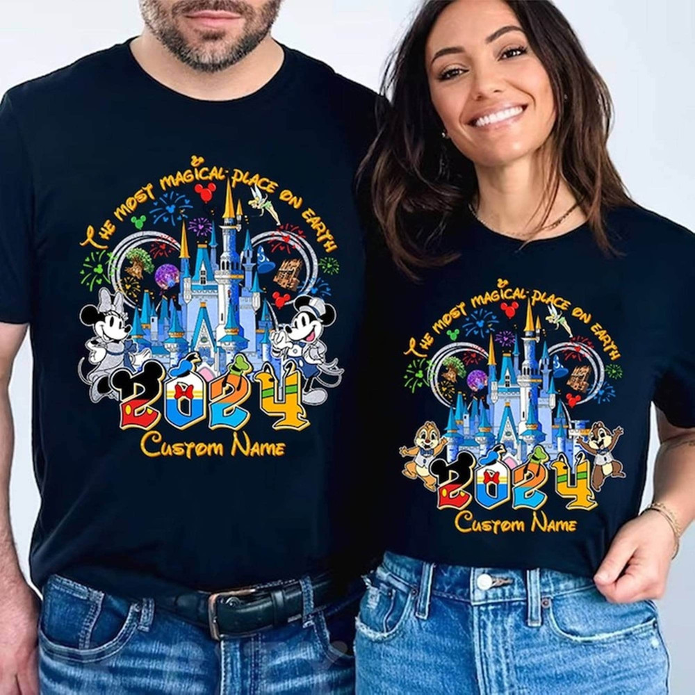 Custom Disneyland 2024 Family Vacation Shirt  Disneyworld 2024 Trip  Personalized Family Vacation Outfit  The Most Magical Place On Earth.jpg