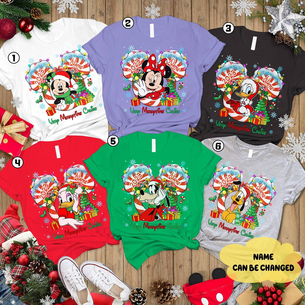 Custom Family Merrytime Cruise Christmas Shirt, Very Merrytime Cruises 2023 Shirt, Disneyland Christmas Mickey and Friends Christmas Cruise.jpg