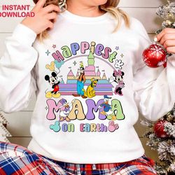 custom happiest mama on earth christmas png, family trip 2023 shirts, best mom ever png, mickey & friends xmas, disneyla