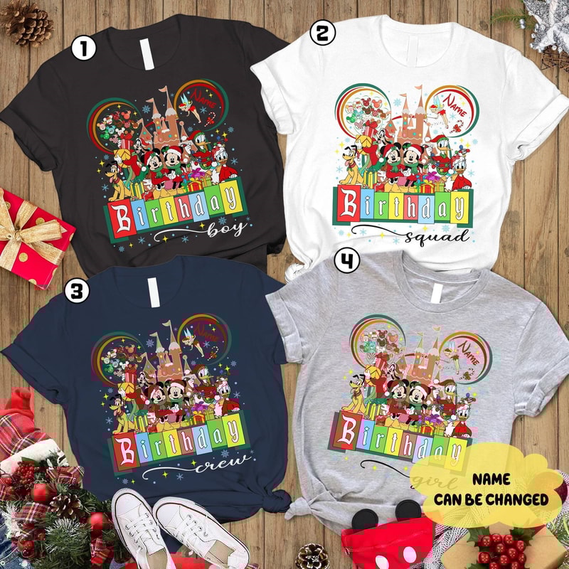 Custom Mickey Christmas Birthday Shirt, Mickey's Very Merry Christmas Party Shirt, Disneyland Family Birthday Shirts, Birthday Squad Crew.jpg