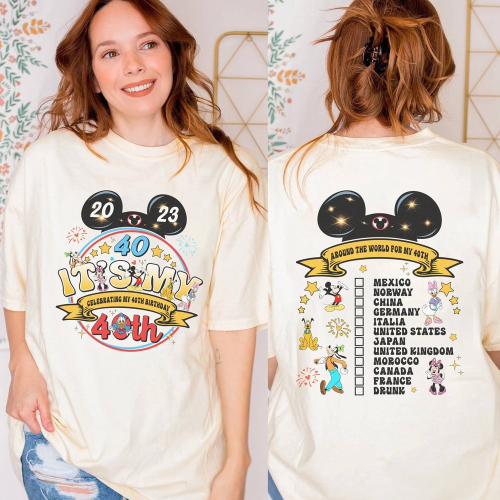 Custom Mickey It's My 40th Birthday Shirt, 40th Birthday Team Shirt, Drinking Around The World, Drinking Team Epcot, Birthday Party Shirt.jpg