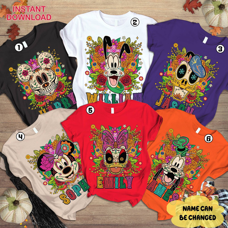 Custom Skull Sugar Mask shirt, Mickey & Friends Disneyland Halloween 2023, Day of the dead shirt, Die loa ds muertos, Mexican Halloween tee.jpg