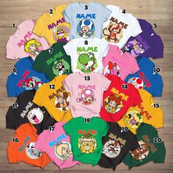 customized super mario family costume shirt, super mario matching shirt, super mario halloween group costume, super mari