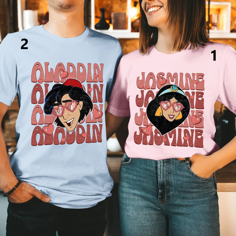 Disneyland Aladdin Jasmine Couple Shirt, Aladdin Princess Valentines Shirt, Disneyworld Couple Shirts, Anniversary Shirt, Just Married Shirt.jpg