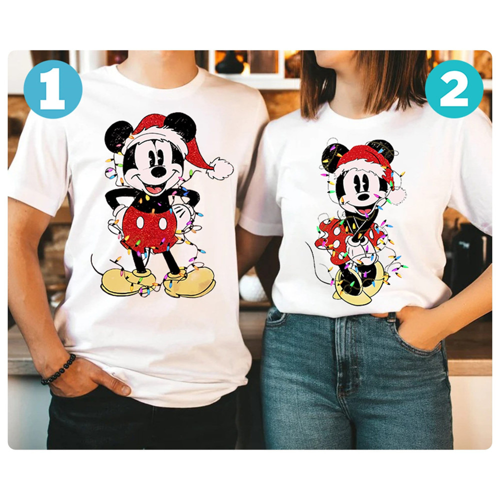 Disneyland Couples Mickey and Minnie Mouse Christmas Lights Shirt Mickey's Very Merry Xmas Party Sweatshirt Disneyland Vacation Trip 2023.jpg