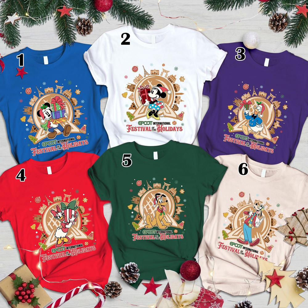 Disneyland Epcot International Festival of the Holidays Christmas Shirt, Mickey and Friends Very Merry Christmas Party 2023 Shirt, Xmas Gift 1.jpg
