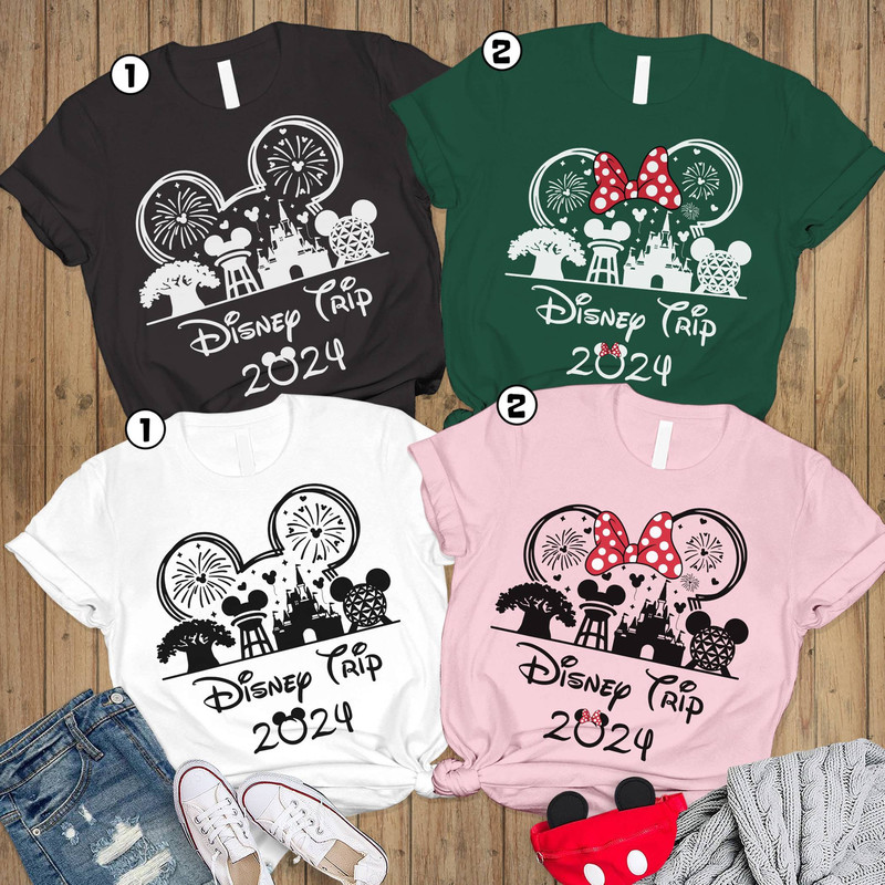 Disneyland Family Trip 2024 T-shirt, First Disneyland Trip 2024 Shirt, Custom Family Shirt, Disneyworld Family Vacation, Girl Trip Shirt.jpg