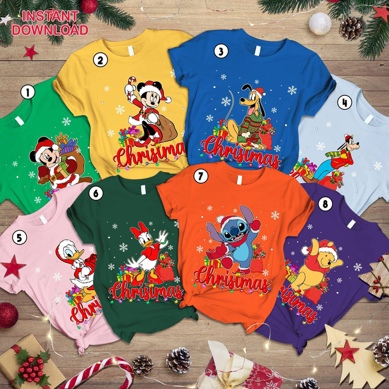 Disneyland Mickey's Very Merry Christmas Png Bundle, Disneyland Christmas Png, Family Christmas Matching, Pooh Christmas, Digital Download.jpg