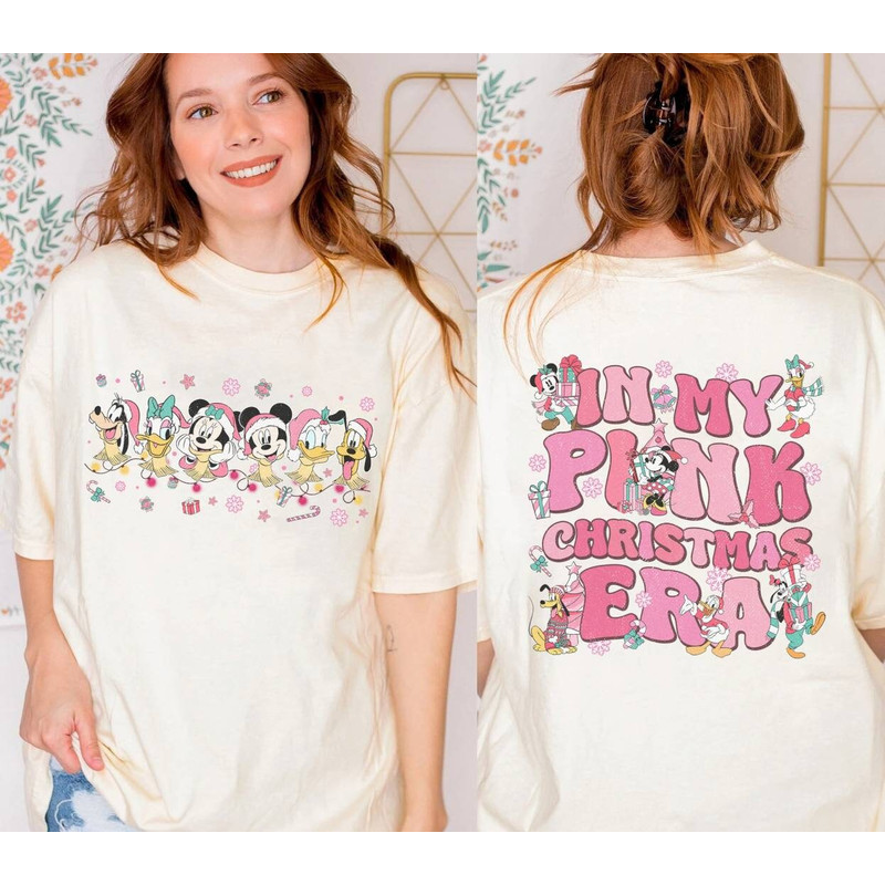 Disneyland Pink Christmas Eras Tour Sweatshirt, Walt DisneyWorld In My Christmas Era Shirt, Mickey And Friends Eras Tour Christmas Shirt.jpg