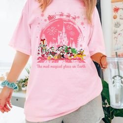 disneyland pink christmas shirts, mickey and friends pink christmas shirt, magic kingdom christmas shirt, mickeys very m