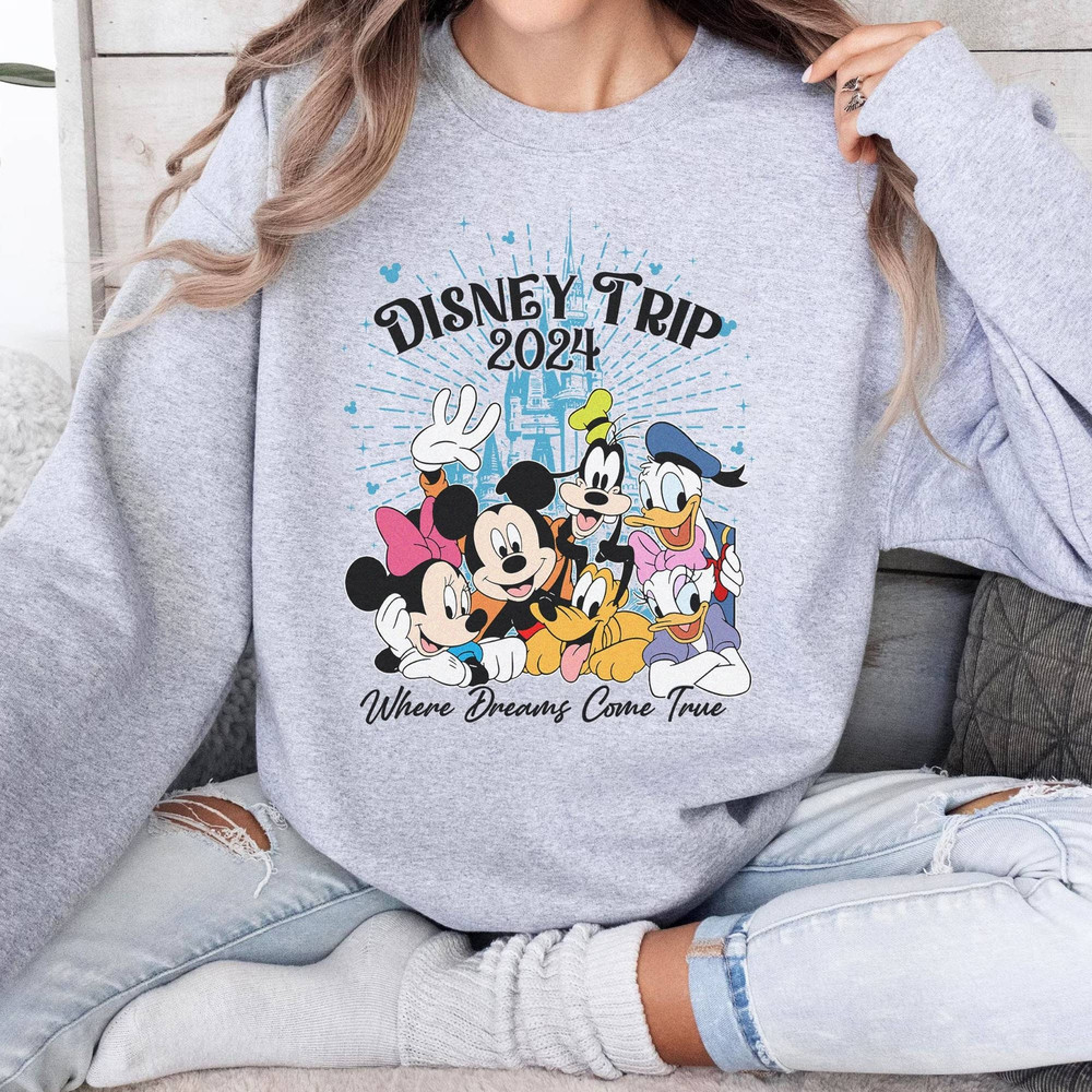 Disneyworld Where Dreams Come True Family Trip 2024 Shirt, Disneyland Cruise Group Family Matching Shirts, Mickey and Friends Magic kingdom.jpg
