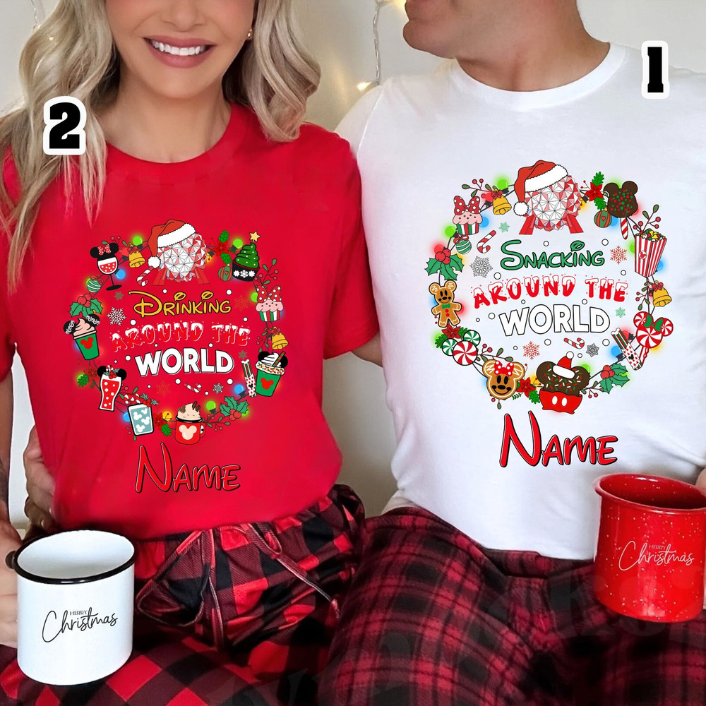 Drinking Around The World Epcot Tour Christmas Shirt, Epcot World Tour Shirt, World Traveler, Snacking Around The World, Festival Of Holiday.jpg