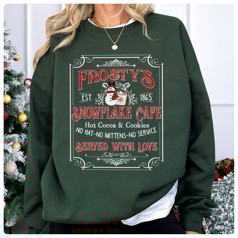 Frosty the Snowman Christmas Shirt, Frosty's Snowflake Cafe Shirt, Rudolph The Red Nose Reindeer Shirt, Rudolph Reindeer Xmas Sweatshirt.jpg