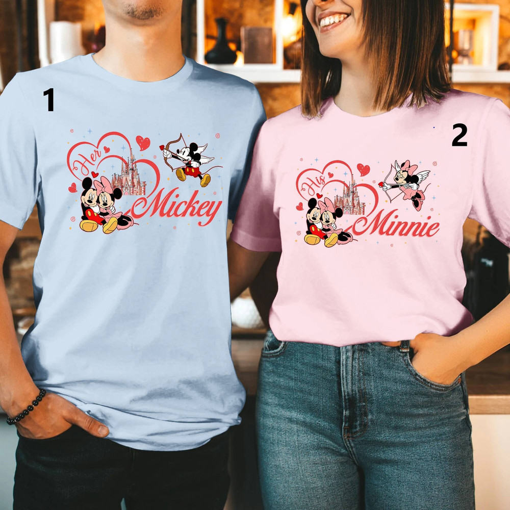 Her Mickey and His Minnie Couple shirt, Disneyland Valentines Shirts, Honeymoon Shirts, Valentines Matching Shirt, Couple Valentines Gift.jpg