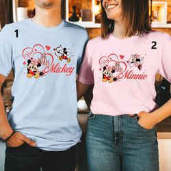 her mickey and his minnie couple shirt, disneyland valentines shirts, honeymoon shirts, valentines matching shirt, coupl