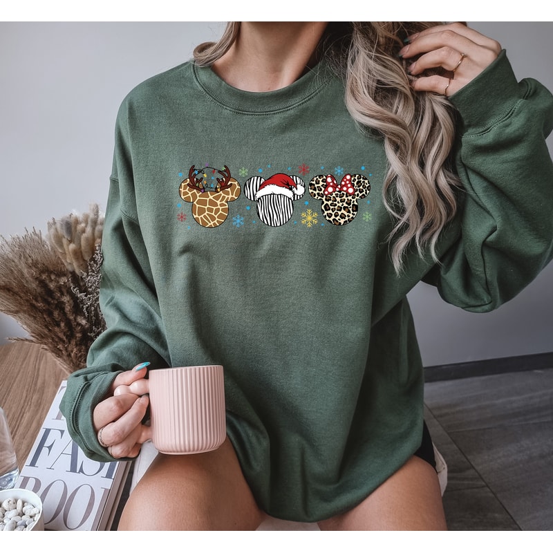 Animal Kingdom Christmas Sweatshirt, Disney Christmas Family Comfort Colors Shirt, Mickey Head Xmas Shirt, Disney Holiday Tee, Xmas Pajamas.jpg