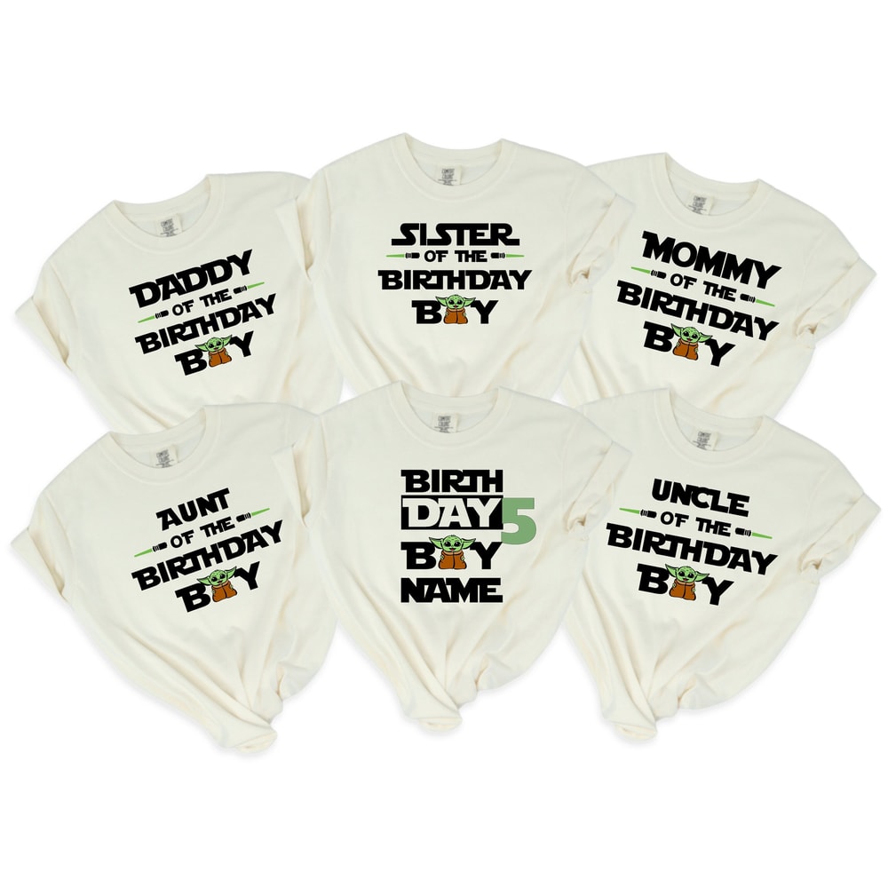 Baby Yoda Birthday Comfort colors shirt, Star wars Birthday shirts, Family Matching Star wars Birthday T-shirts, Baby Yoda Birthday T-shirts.jpg