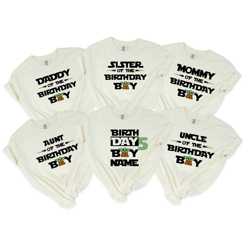 Baby Yoda Birthday Comfort colors shirt, Star wars Birthday shirts, Family Matching Star wars Birthday T-shirts, Baby Yoda Birthday T-shirts.jpg