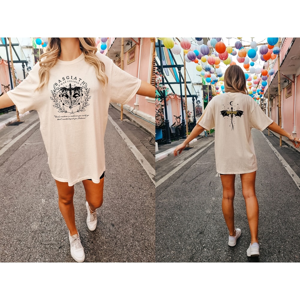 Basgiath War College Double-side Shirt, Fourth Wing Sweatshirt, Dragon Rider Tee, Violet Sorrengail, Fantastic Bookish Shirt, Gift for her.jpg