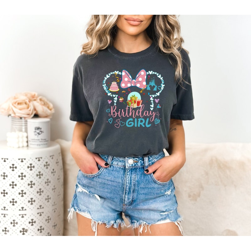 Birthday Girl Comfort colors Shirt, Minnie Birthday Family Shirt, Disney Birthday Squad Tee, Birthday Gift For Girl, Girls Trip Tees.jpg
