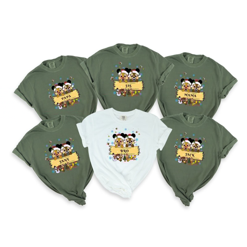 Chip and Dale Christmas Comfort colors Shirt, Disney Family Christmas Shirt, Christmas Couple Shirt, Disney Christmas Trip Sweatshirt, shirt.jpg