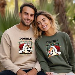 chip and dale comfort colors shirt, double trouble shirt, disney couple shirts, disney family shirts, disney vacation sh