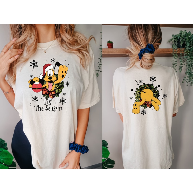 Comfort Colors Disney Tis' The Season Christmas Shirt, Pluto Dog, Mickey's and Friends Very Merry Christmas Party 2023 Shirt, FunnyXmas Tee.jpg