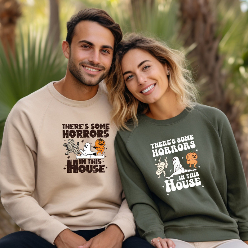 Comfort Colors Halloween Shirt, There's Some Horrors In This House Shirt, Funny Halloween Shirt, Pumpkin Shirt, Spooky Season Shirt, gift te.jpg