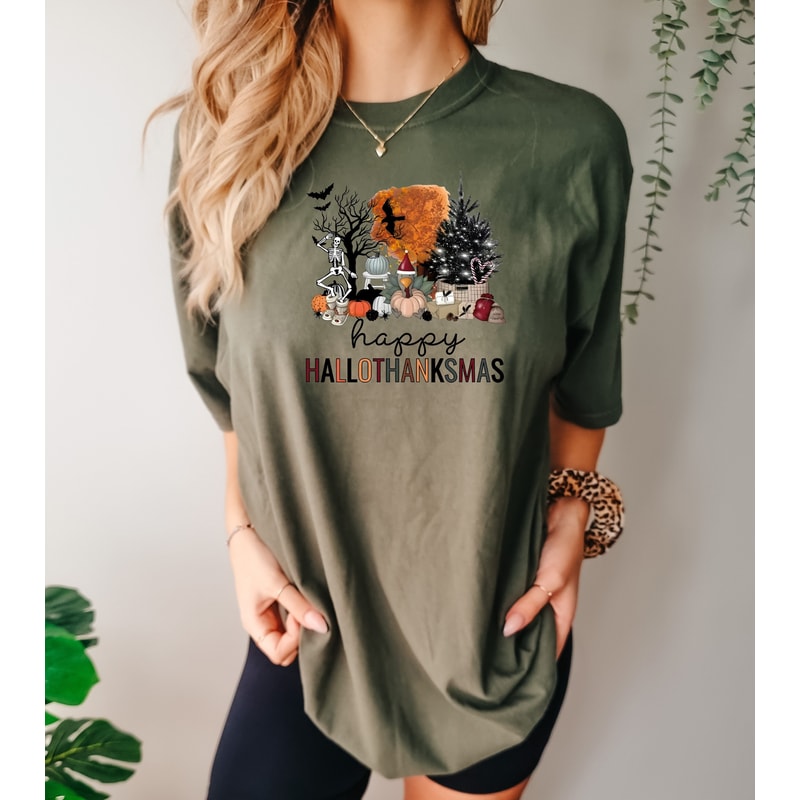 Comfort colors Happy Hallothanksmas Sweatshirt,Halloween Shirt,Thanksgiving Shirt,Christmas Shirt,Winter Clothing,Cute Hallothanksmas, shirt.jpg