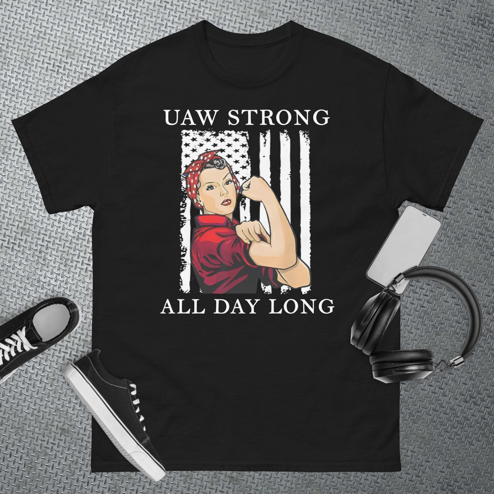 Womens UAW Strike Red Tee United Auto Workers Picket Sign T-Shirt.jpg