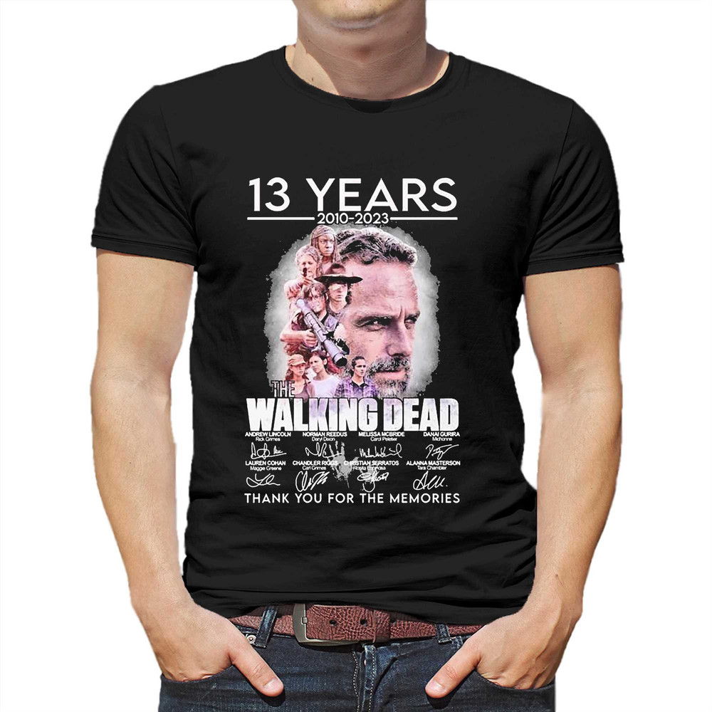 13 Years 2010-2023 The Walking Dead Final Season Thank You For The Memories Signatures Shirt.jpg