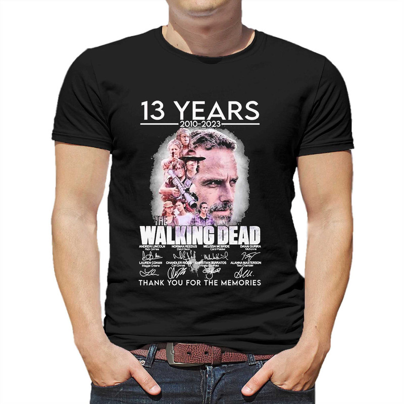13 Years 2010-2023 The Walking Dead Final Season Thank You For The Memories Signatures Shirt.jpg