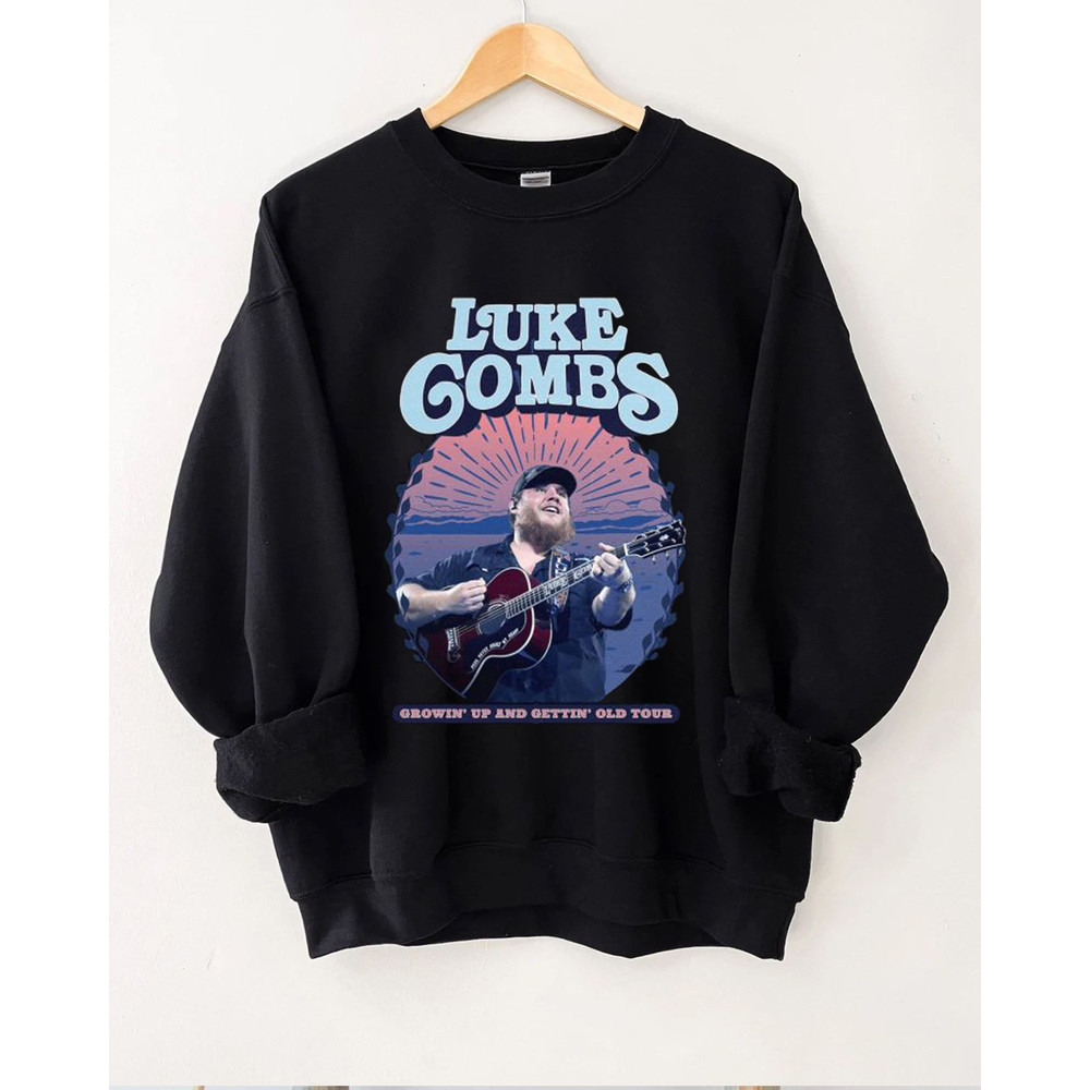 Luke Combs T-Shirt, Country Music Classic Hoodie, Luke Combs 2024 Tour Growing Up and Getting Old Hoodie, Country Music Shirt Sweatshirt.jpg